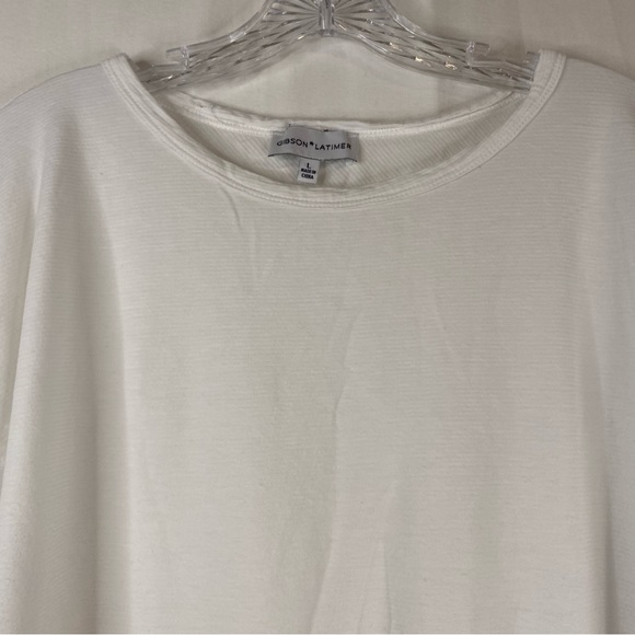 GIBSON LATIMER Crew Neck Loose Short Sleeve Tee White Lightweight Size Large - Picture 4 of 15